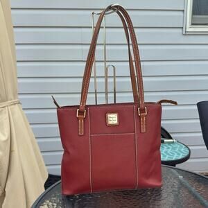 Dooney & Bourke Red Pebble Grain Leather Lexington Tote EUC with COA